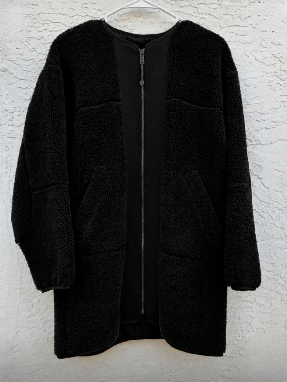Lululemon Colarless Textured Fleece Full Zip Oversized Coat Jacket Size 6